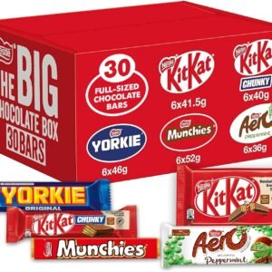 Nestlé Big Chocolate Box 30 Bars – Chocolate Bars Multipack, Assorted Chocolates Gift Box with KitKat, Aero, Yorkie & Munchies